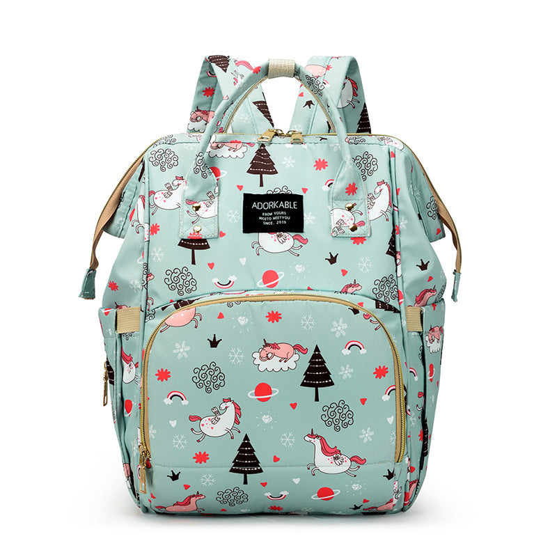 Playful Unicorn Print Diaper Backpack Bowlift