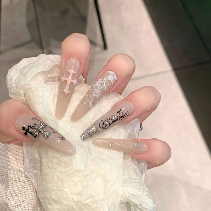 Luxury Gothic Press-On Nail Art Set Bowlift