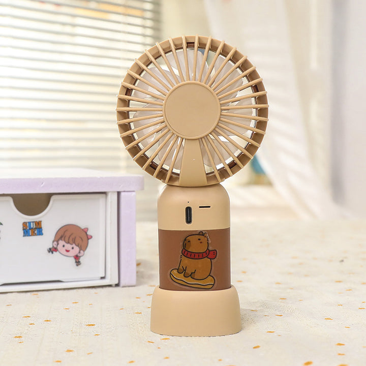 Unisex nan portable rechargeable mini table fan with LED mood light, silent motor, and USB charging function Bowlift