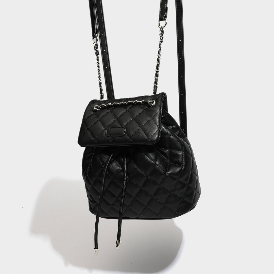 Quilted Backpack with Chain Detail