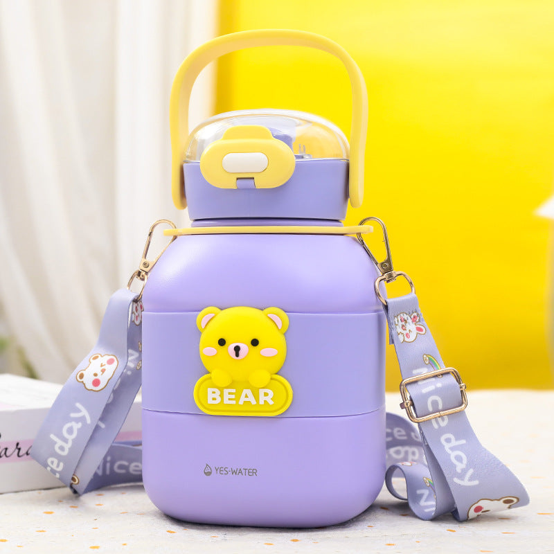 Creative water bottle with carrying strap Bowlift