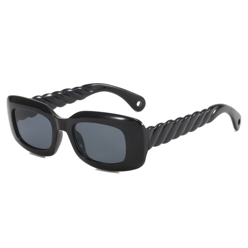 Women's fashionable square sunglasses with unique twisted temple design Bowlift