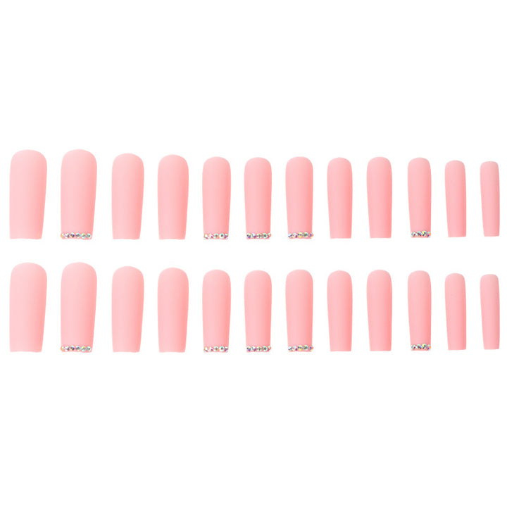 Long Press-On Nails with Rhinestone Accents Bowlift