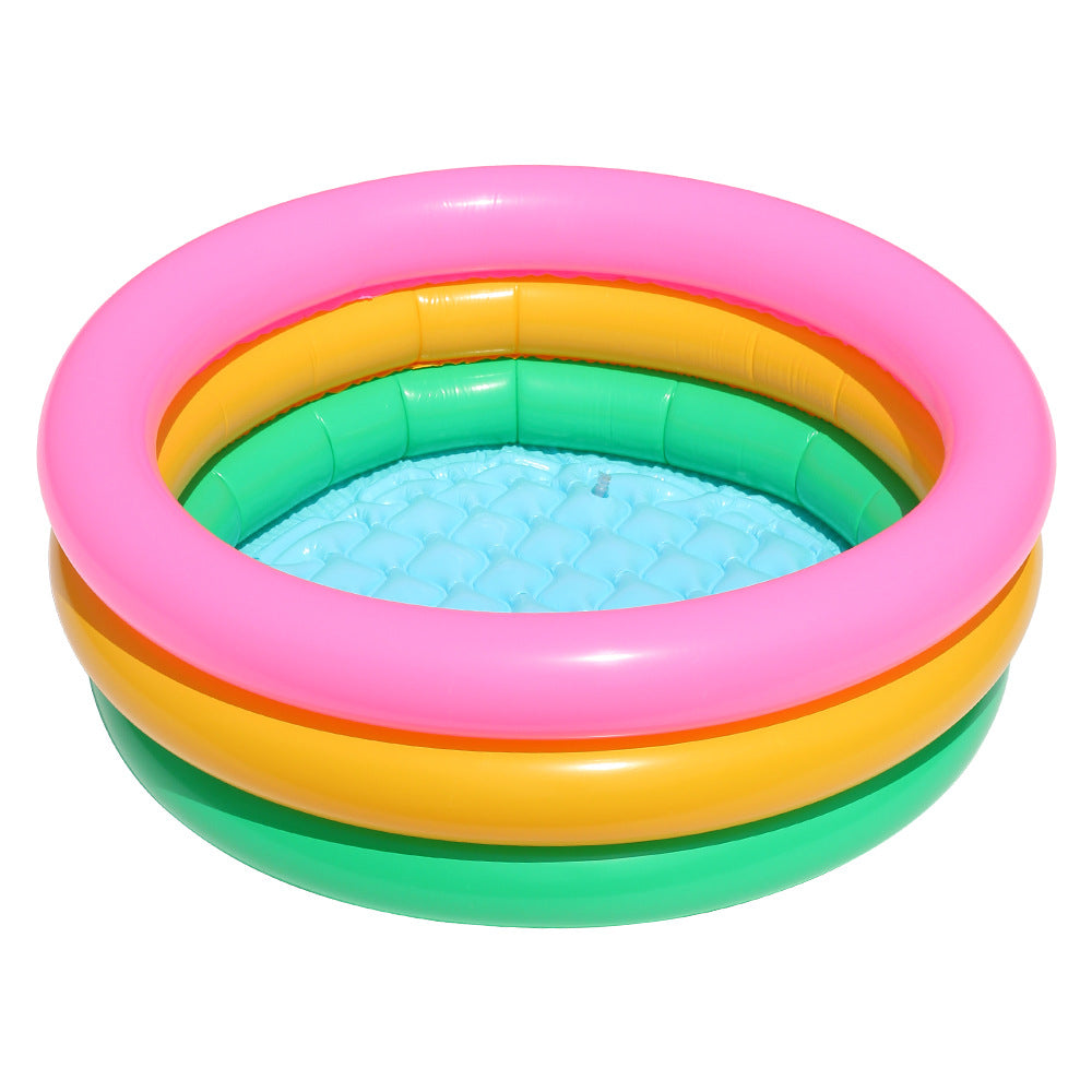 Women inflatable paddling pool with colorful sea design Bowlift