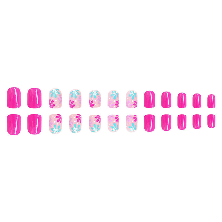 Artistic Floral Gel Nail Design Bowlift