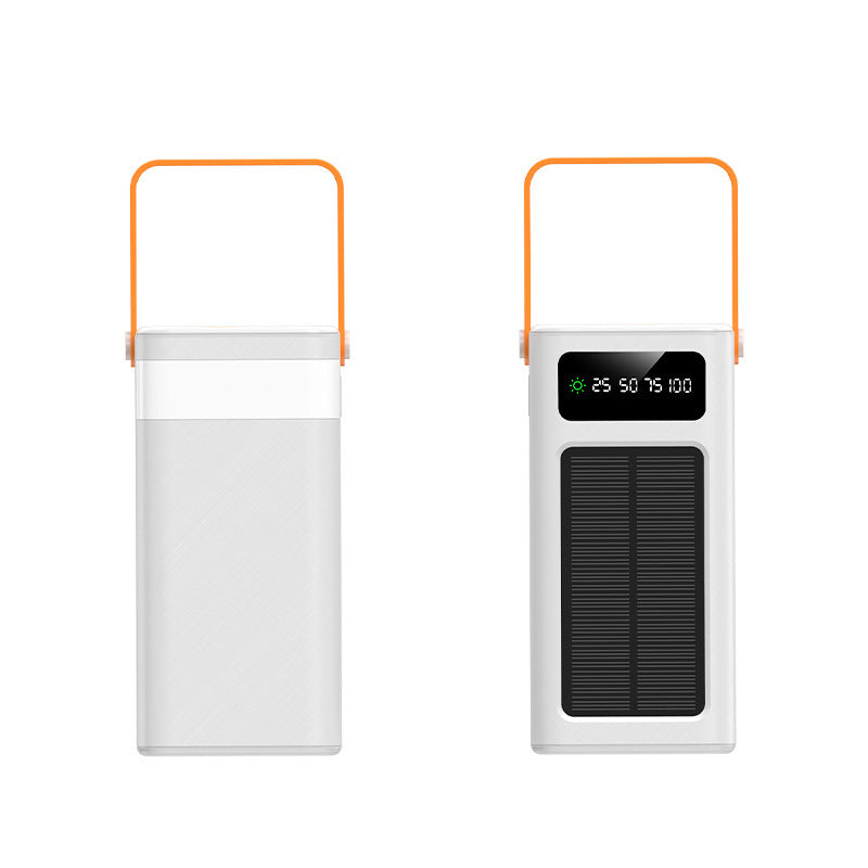 Portable solar-powered power bank with LCD display and ergonomic carrying handle Bowlift