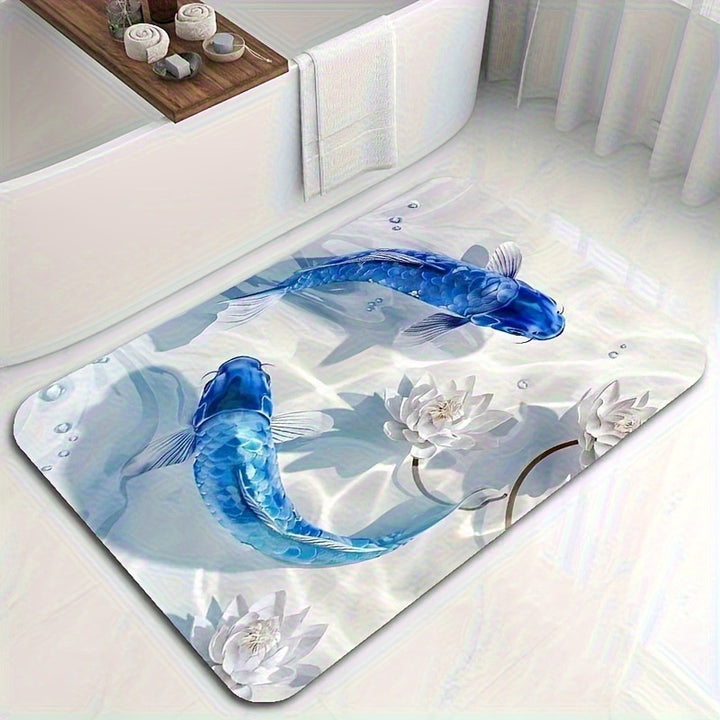 Artistic Dolphin Design Bath Mat Bowlift