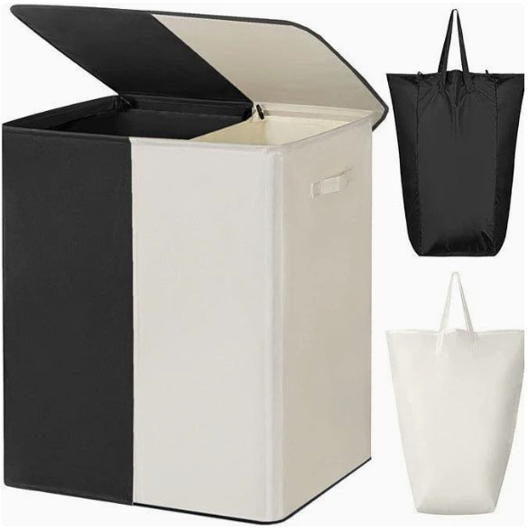 Stylish laundry container with practical handle Bowlift