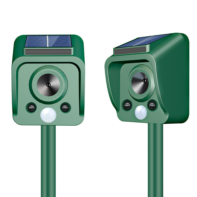 Solar-powered high-frequency animal repellent device Bowlift