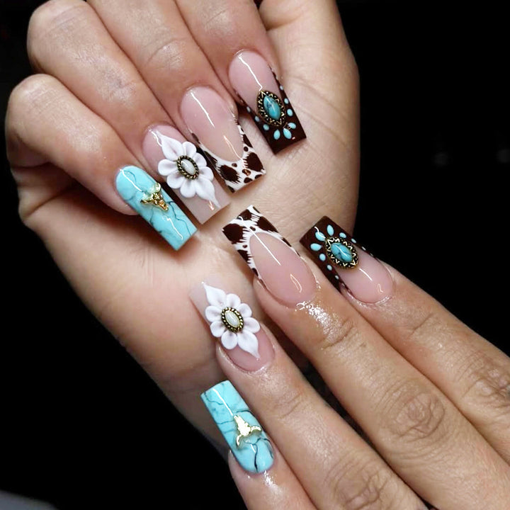 Bohemian Floral Nail Art Extensions Bowlift