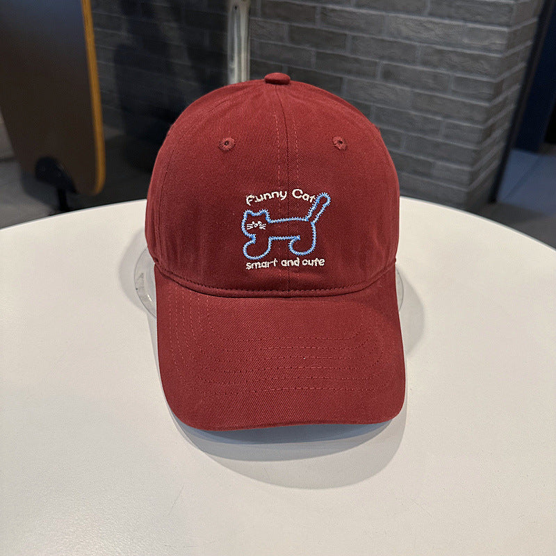 Women's Playful Cat-Themed Baseball Cap Bowlift