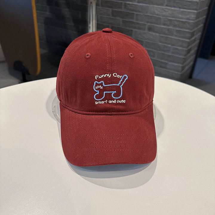 Women's Playful Cat-Themed Baseball Cap Bowlift