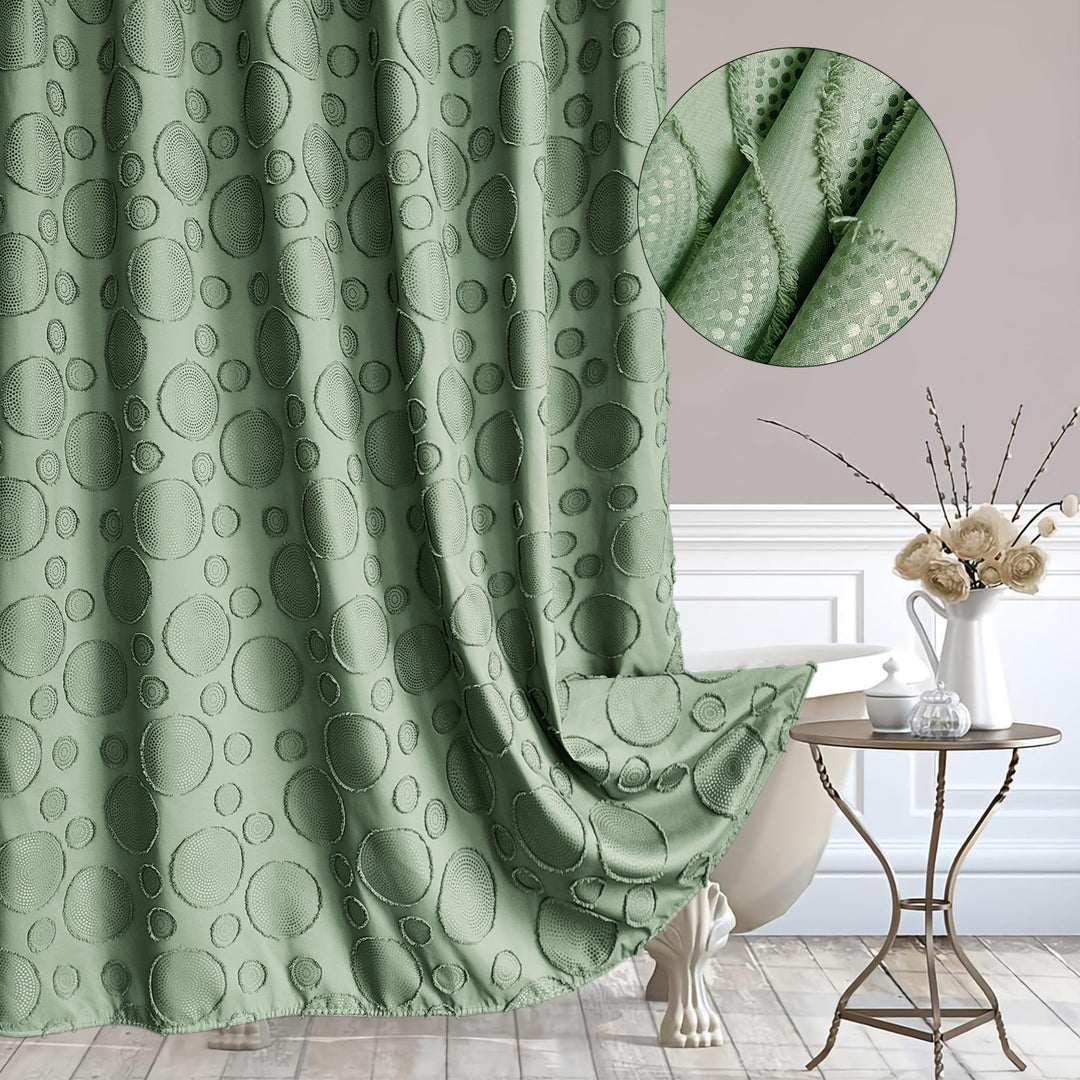 Designer Textured Shower Curtain Bowlift