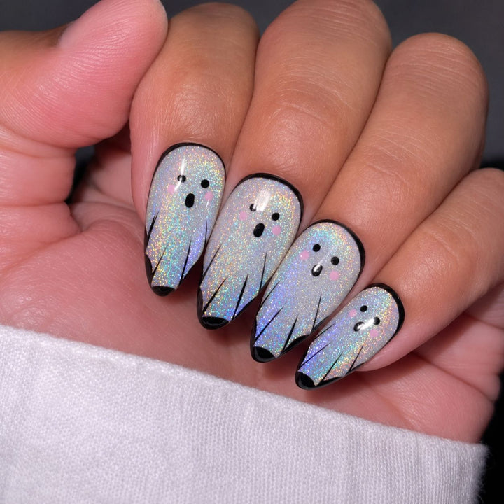 Ghost-Themed Stiletto Nail Art Bowlift