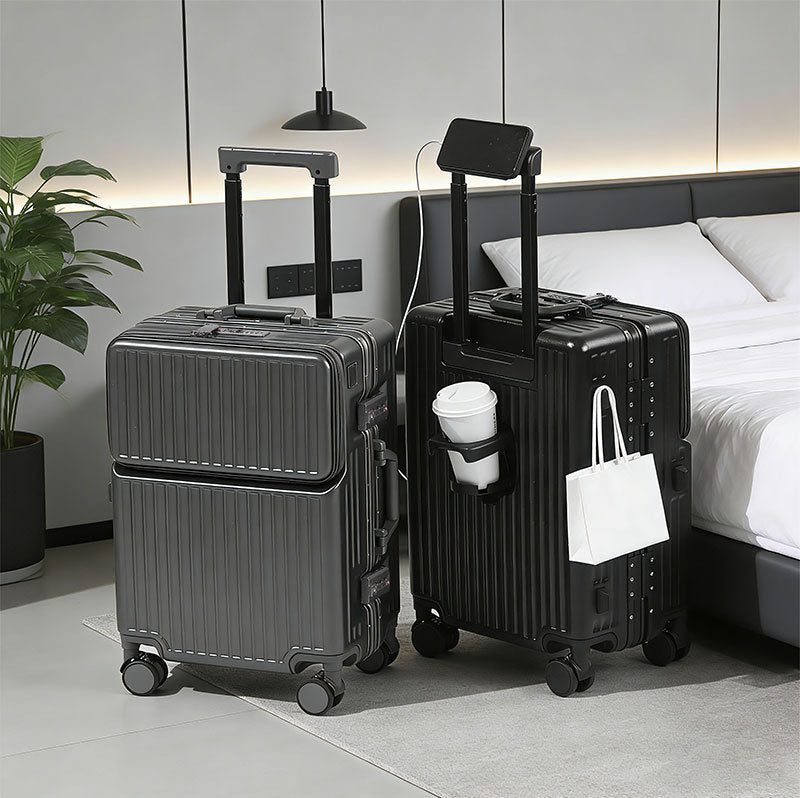 Stylish Multi-Compartment Hard-Shell Travel Suitcase