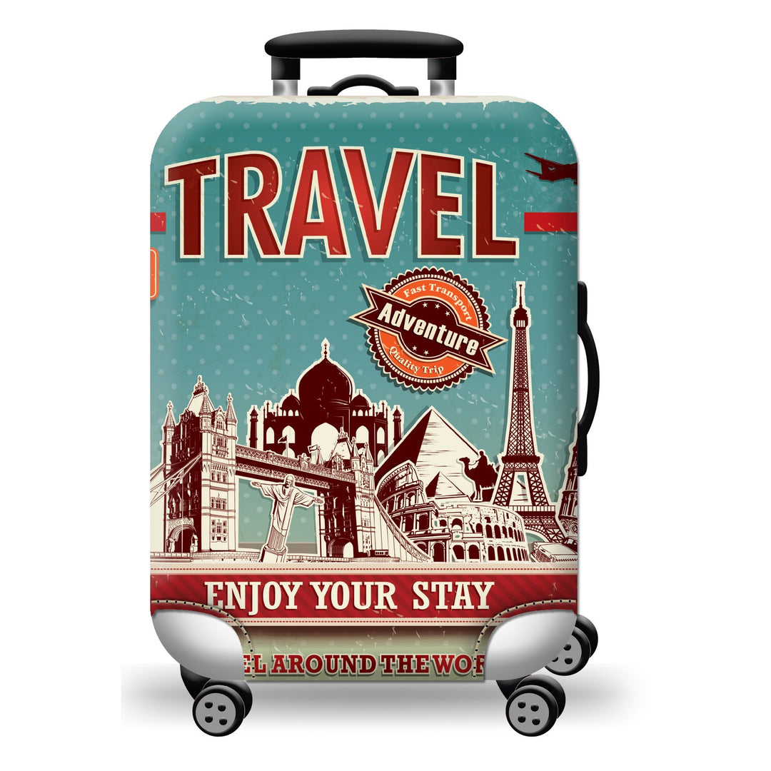 Hard Shell Luggage with Earth Design Bowlift