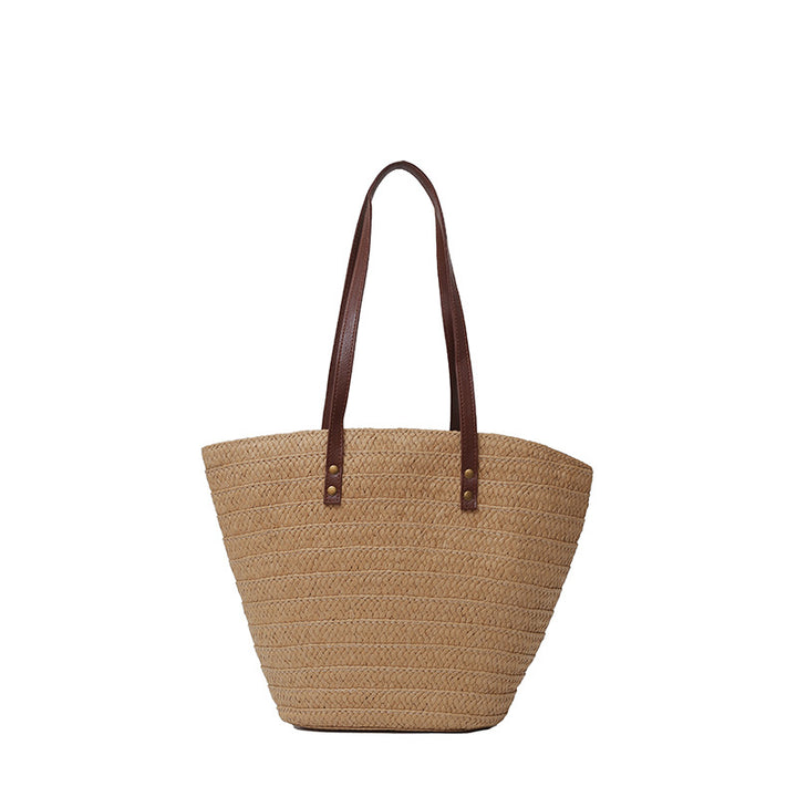 Woven Straw Beach Tote Bag