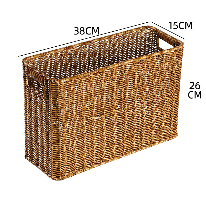 Handcrafted Rectangular Wicker Storage Bin Bowlift