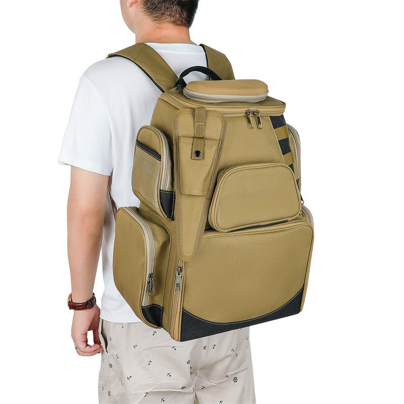 Multi-Compartment Fishing Tackle Backpack Bowlift