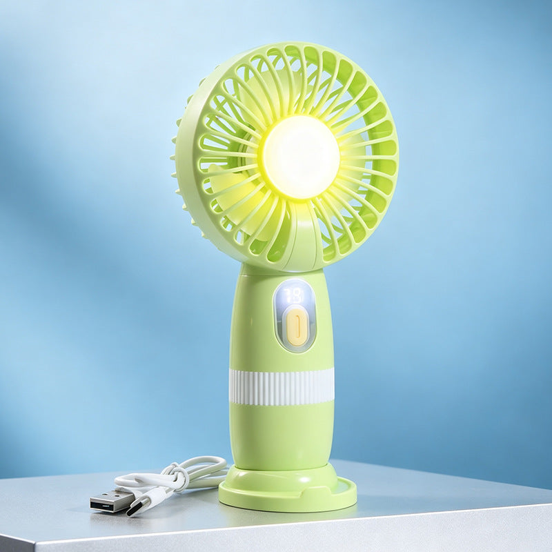 Women's portable mini fan with built-in LED light Bowlift