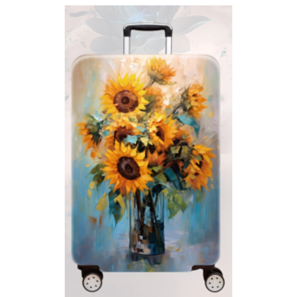 Women's Hard Shell Travel Suitcase with Elegant Lotus Design Bowlift