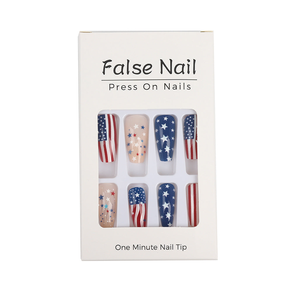 Patriotic design artificial nails Bowlift