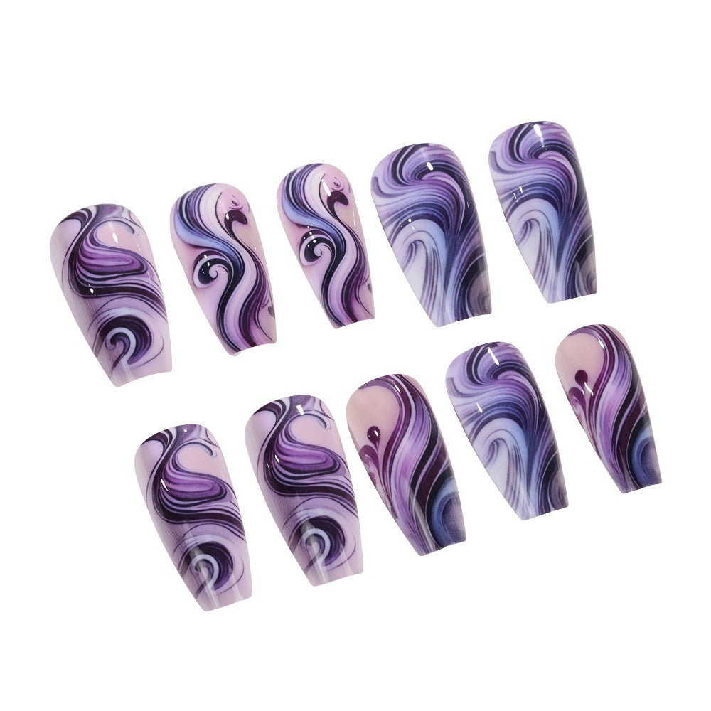 Artificial nails with elegant marble design Bowlift