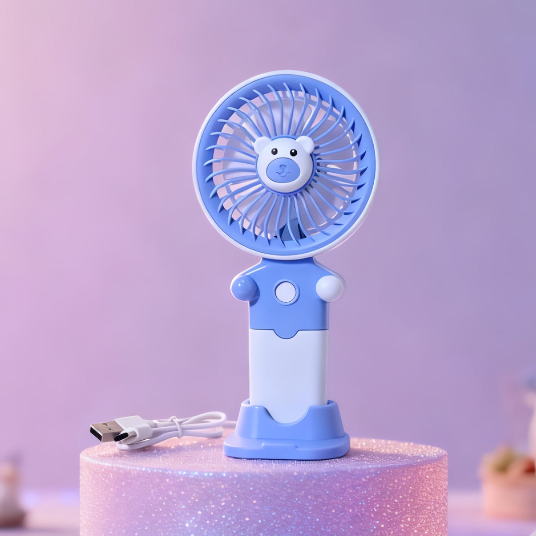 Women's Portable Hand Fan with USB Charging Function and Flexible Tilt Adjustment Bowlift