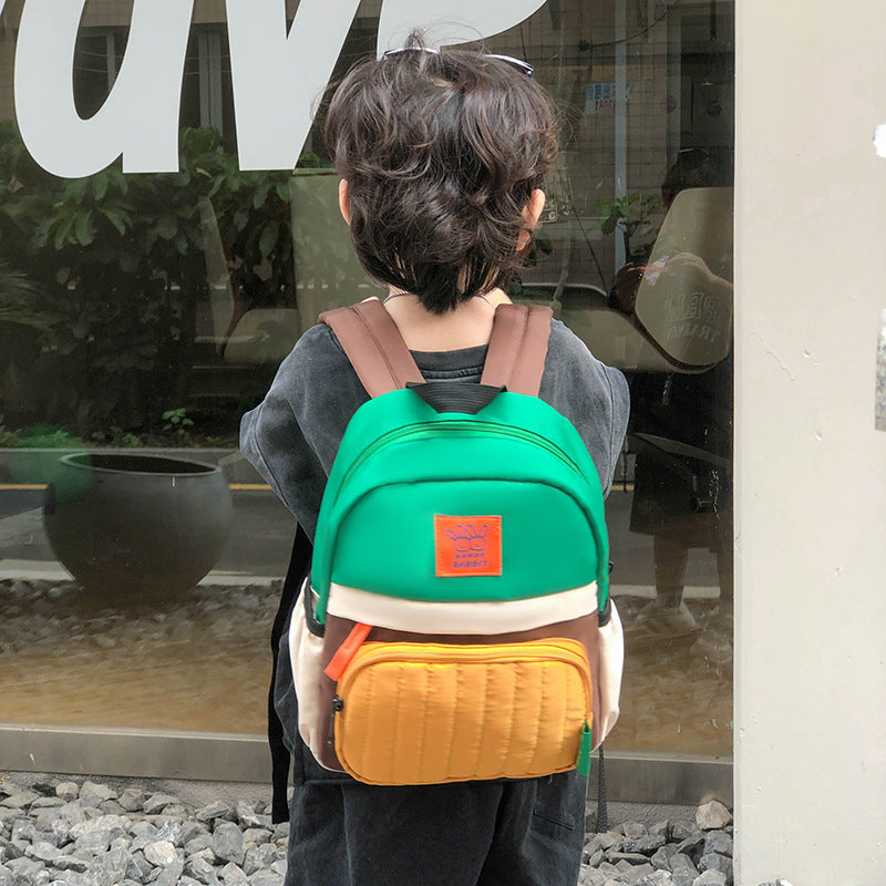 Color-Block Casual Backpack Bowlift