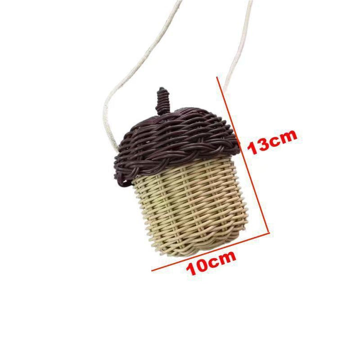 Charming Acorn-Shaped Woven Storage Hanging Basket Bowlift