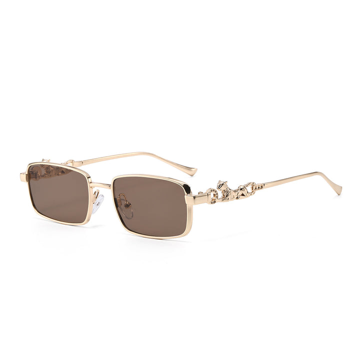 Fashion-Forward Oversized Square Sunglasses with Decorative Metallic Accents Bowlift