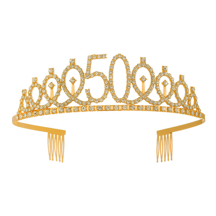 Women's Crystal-Embellished Tiara with Elegant Design Bowlift