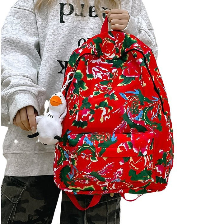 Leisure backpack with colorful floral pattern Bowlift