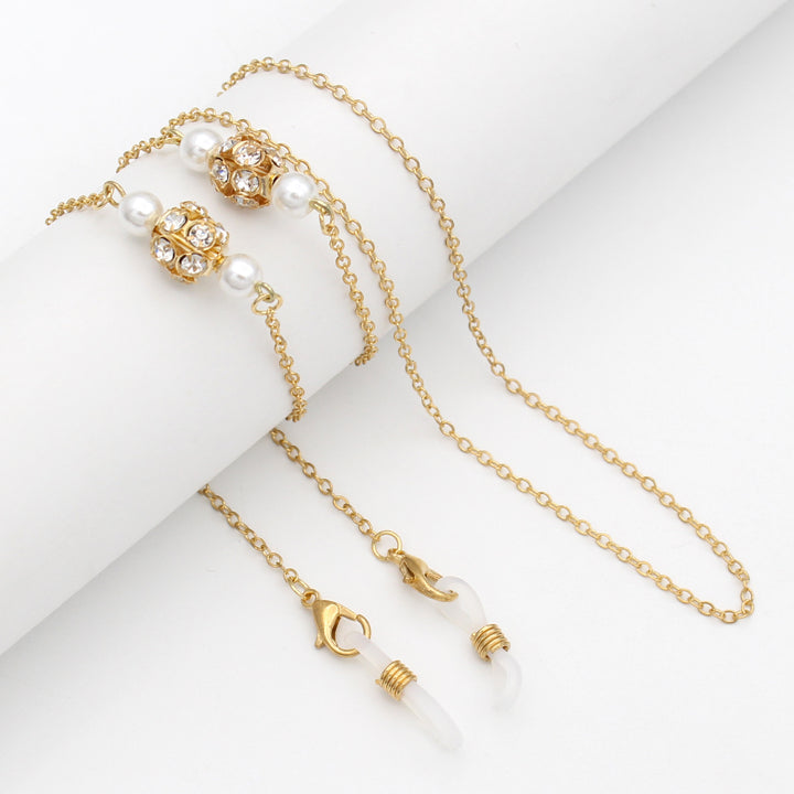 Elegant Pearl-Accented Eyewear Retainer Chain Bowlift