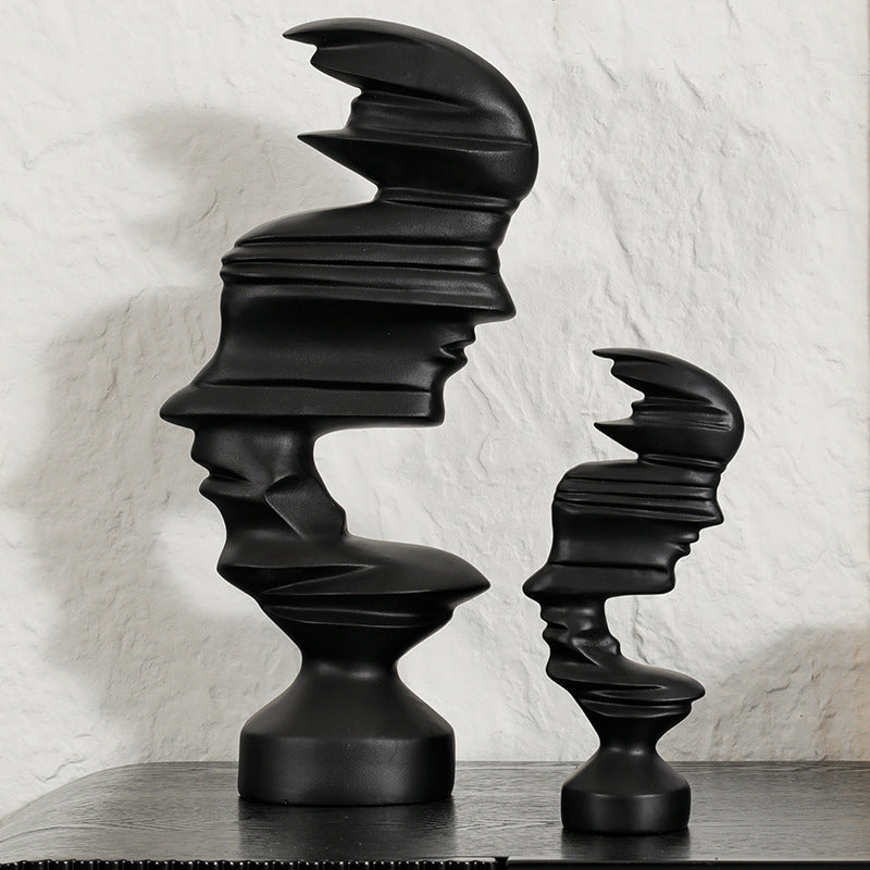 Abstract Human Face Sculpture