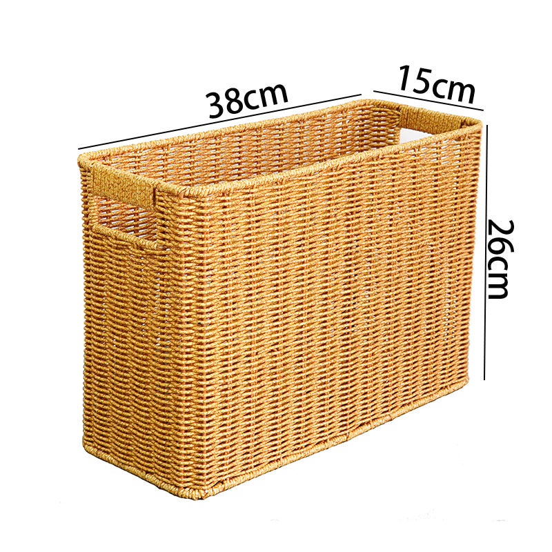 Women's Rectangular Storage Basket with Open Handles Bowlift