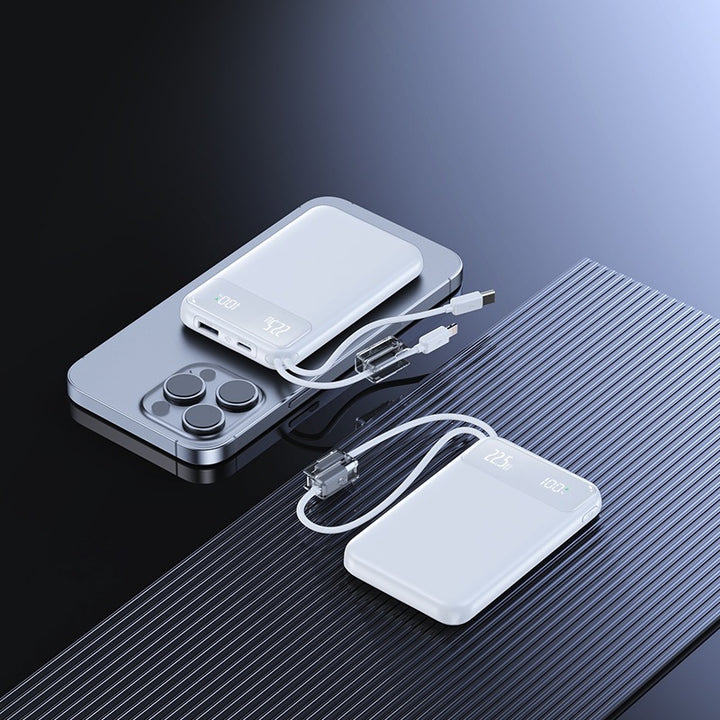 Slim Powerbank with digital charge level display and fast charging function Bowlift