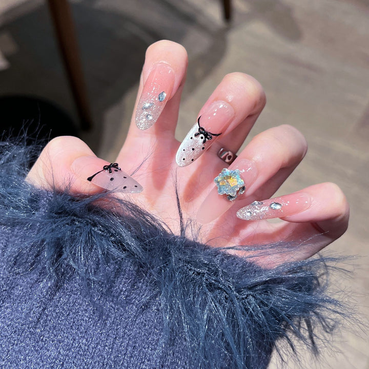 Artistic Press-On Nail Set Bowlift