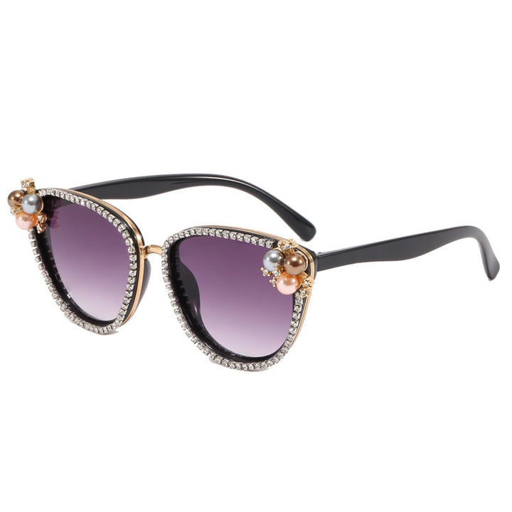 Ladies glamorous sunglasses with pearl and crystal decoration Bowlift