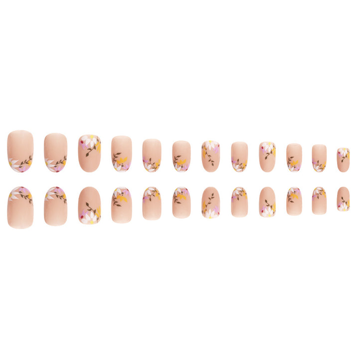 Floral Decorative Press-On Nail Set Bowlift