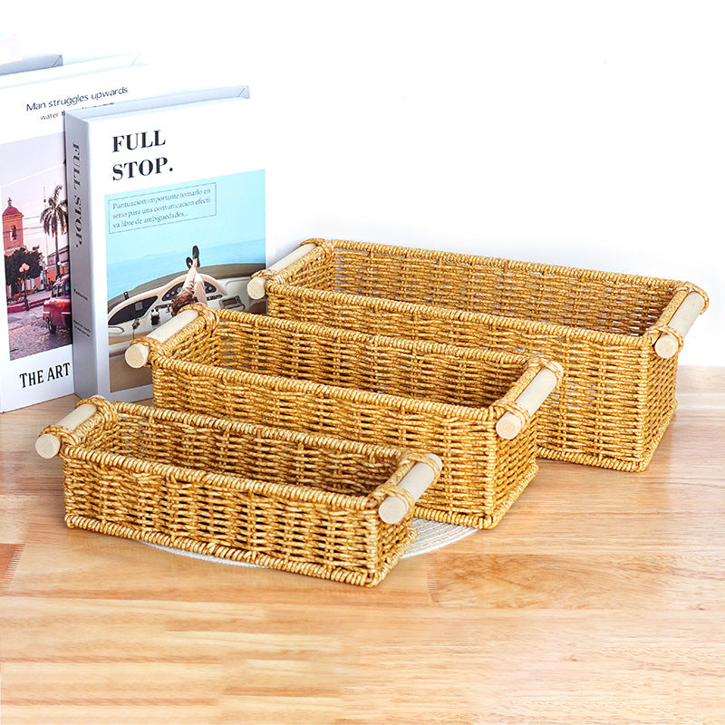 Versatile Woven Rectangular Storage Basket Bowlift