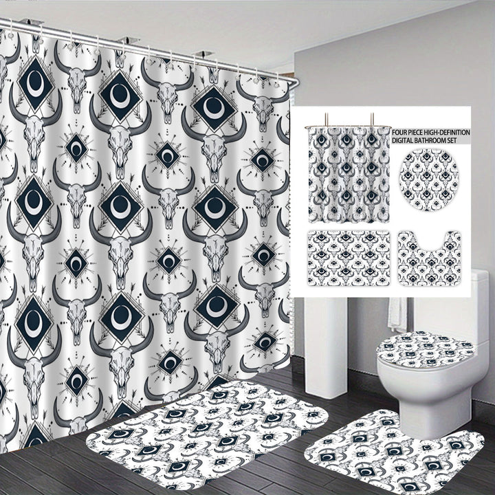 Bohemian-Themed Four-Piece Digital Bathroom Set Bowlift