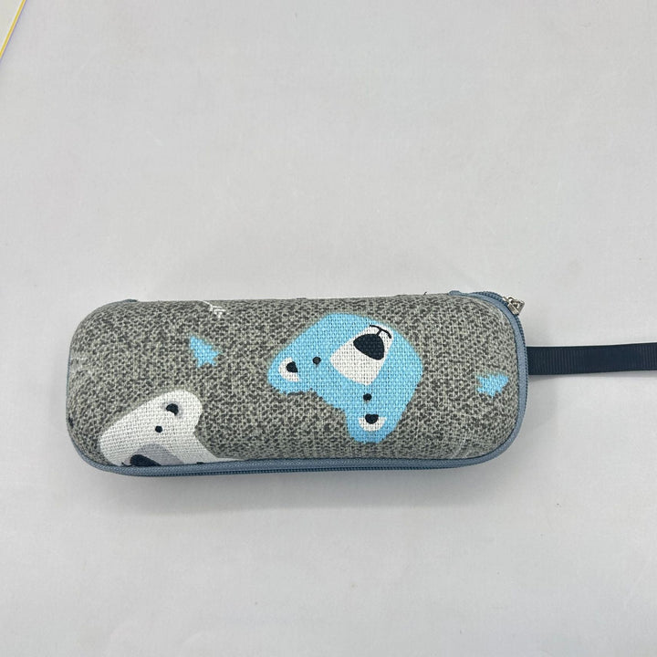 Printed hard-shell eyeglass and accessory case with wrist strap Bowlift