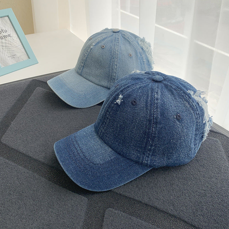 Women's Distressed Denim Baseball Cap Bowlift 1784084168