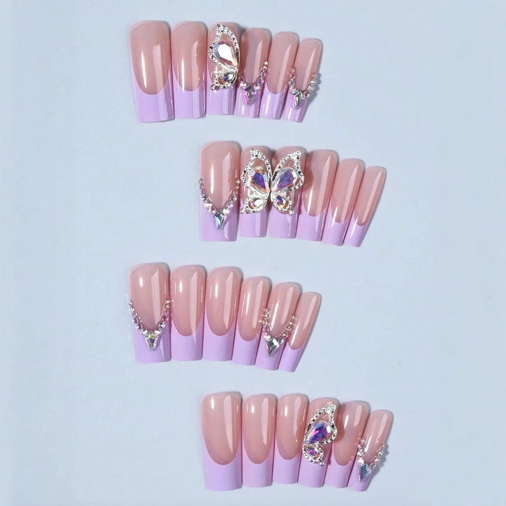 Acrylic nail set with luxurious 3D accents Bowlift