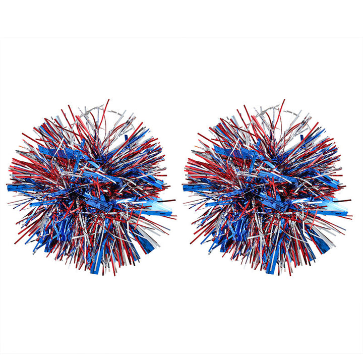 Unisex nan festive metallic tinsel pom pom hoop earrings Bowlift