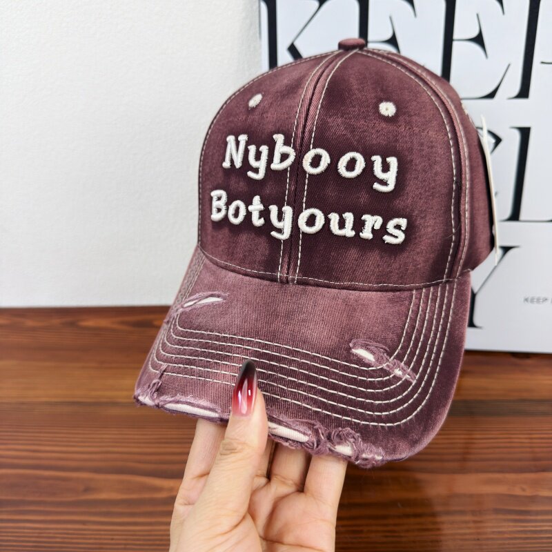 Women's Distressed Adjustable Baseball Cap Bowlift