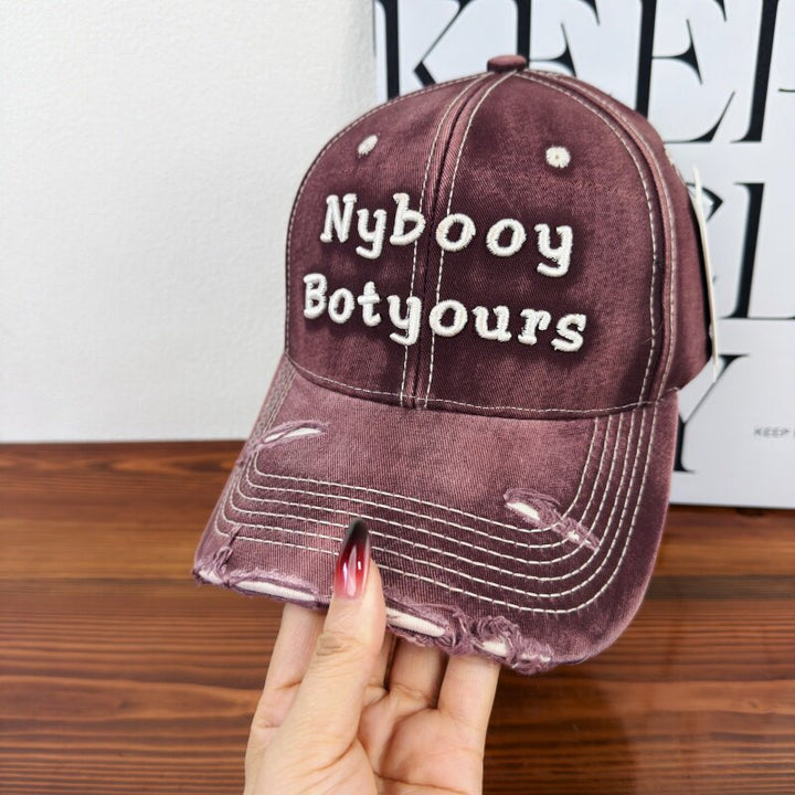 Women's Distressed Adjustable Baseball Cap Bowlift