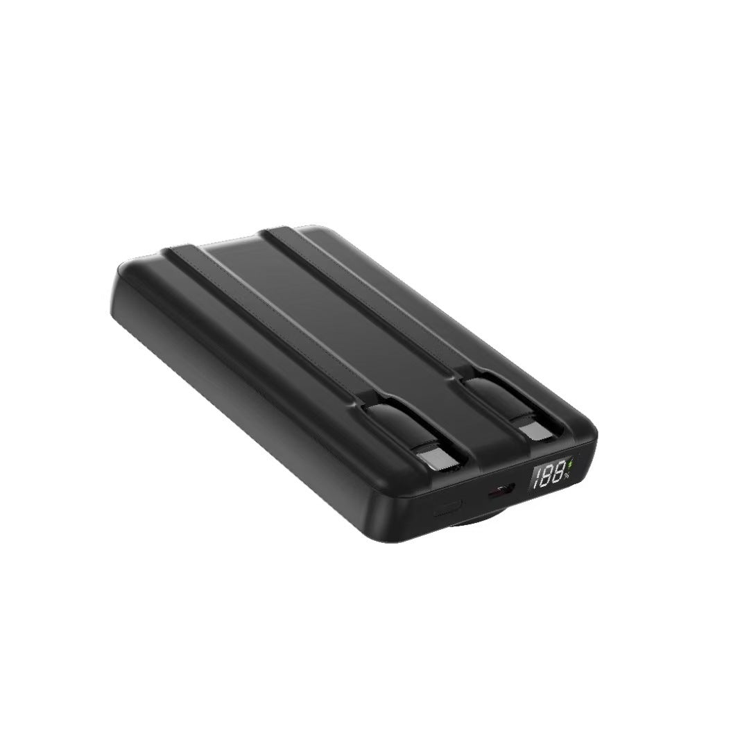 Portable power bank with multifunctional LED display and integrated cable management Bowlift