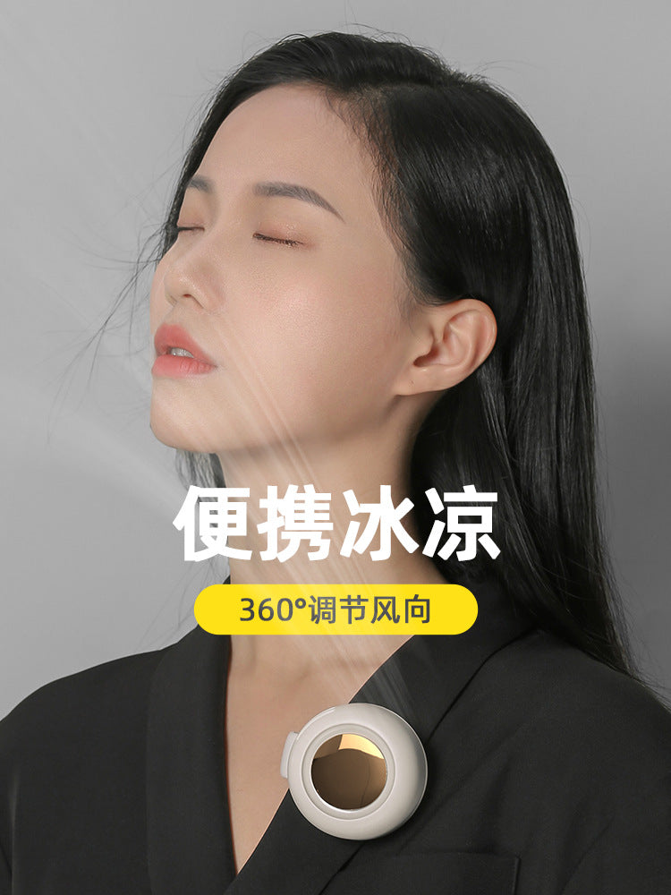 Cooling wearable clip-on personal neck cooling fan with full-rotation adjustable airflow Bowlift